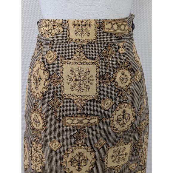 NWOT! TALBOTS! LIGHTWEIGHT BLACK, BROWN TAN FLORAL PRINT MINI SKIRT COTTON! SZ 6 - Picture 3 of 10